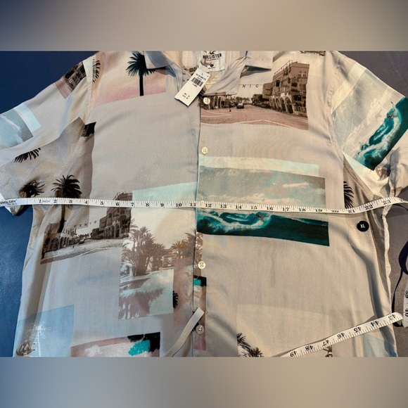 NWT y2k mens vintage hollister short sleeve button down beachy cali venice xl - Picture 8 of 10